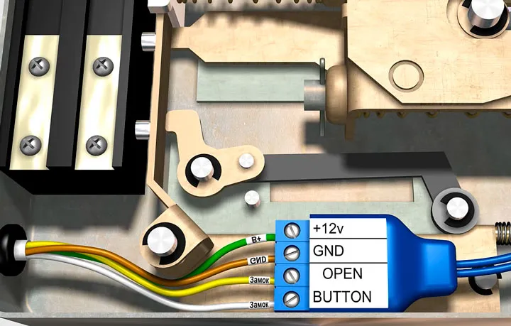 схема подключения БУЗ видеодомофона эл.механического замка