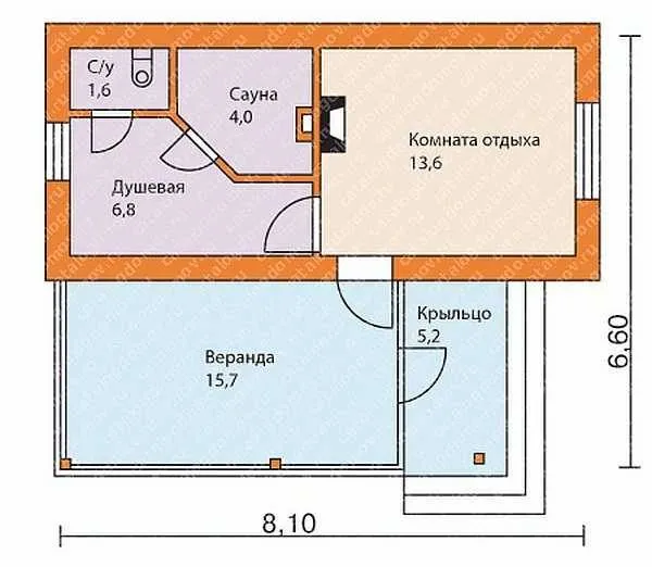 Чертеж бани из газосиликата