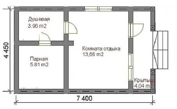 Проект бани из газосиликата 6х4