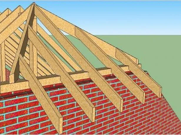 Монтаж стропил полувальм и нарожников