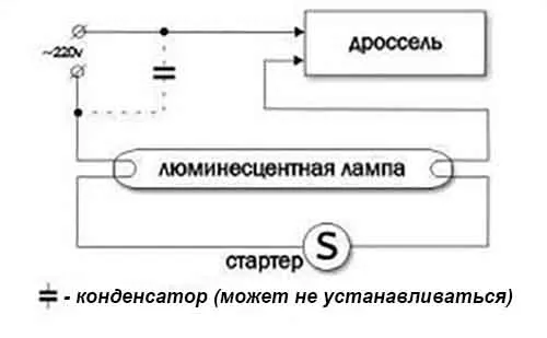 Традиционное подключение светильника