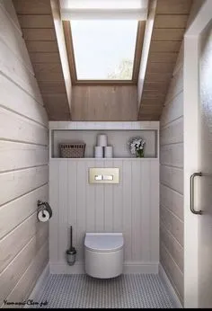 Cottage Home Interior, Apartment Interior Design, Bathroom Decor, Attic Bathroom, Bathroom Basin, Cottage Style Bathrooms, Tiny House Bathroom