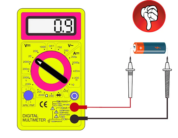 как проверить батарейку мультиметром заряд и напряжение