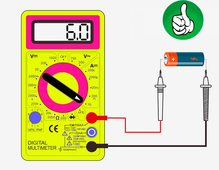 как проверить батарейку мультиметром по току на работоспособность