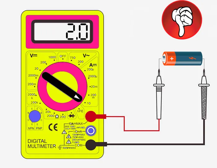 проверка батарейки мультиметром по току на работоспособность и заряд