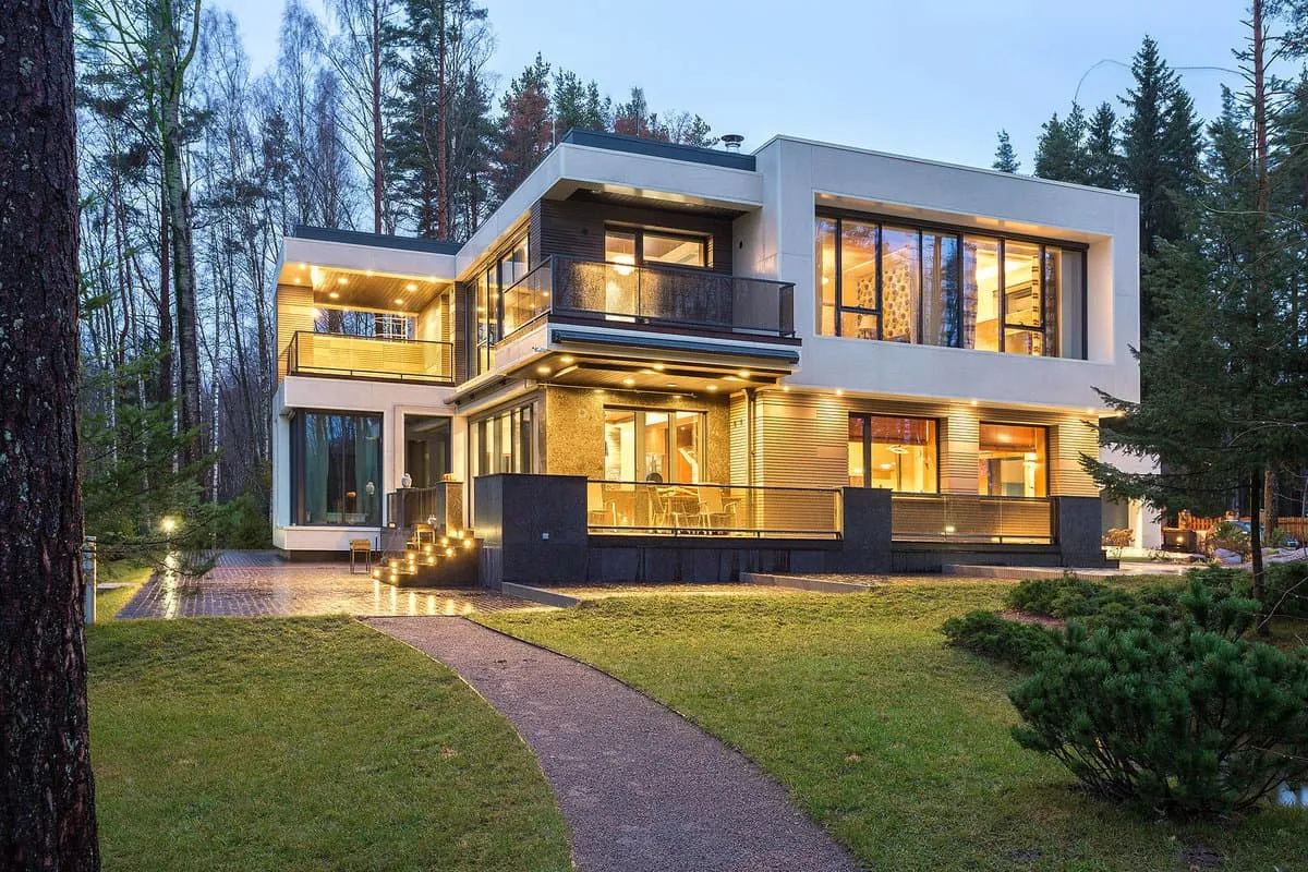Дом с плоской крышей в скандинавском стиле фото 3