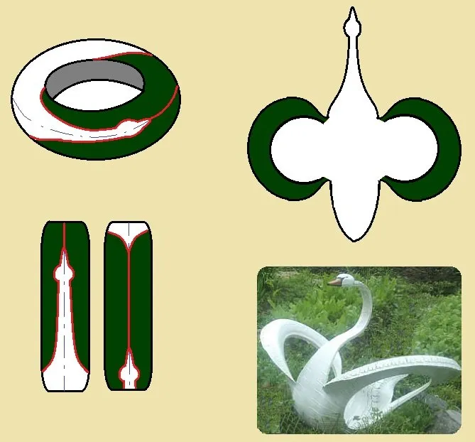 Схема фигуры-украшения в виде лебедя
