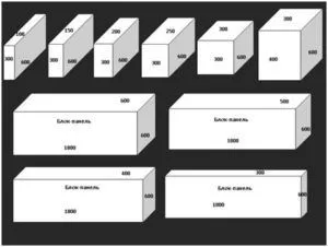 Блоки из пенобетона в ассортименте