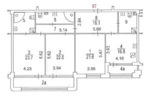 планировка 3 х комнатной квартиры 2 300x199 - Планировка квартир. Все особенности.