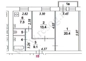 планировка 2 комнатной квартиры 300x211 - Планировка квартир. Все особенности.