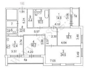 четырехкомнатной квартиры 300x247 - Планировка квартир. Все особенности.