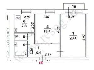 2 комнатная планировка 300x224 - Планировка квартир. Все особенности.