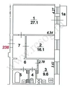 двухкомнатной квартиры в хрущевке 244x300 - Планировка квартир. Все особенности.