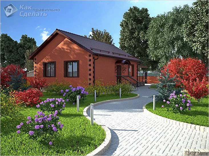 Уютный кирпичный дом на участке
