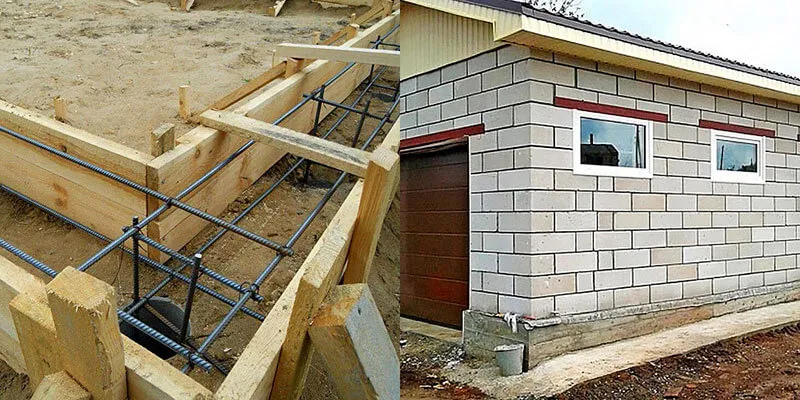 МЗЛФ для гаража из пенобетонных блоков МЗЛФ для гаража из пенобетонных блоков