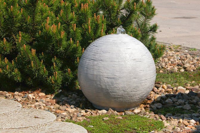 Декоративные шары из цемента для сада