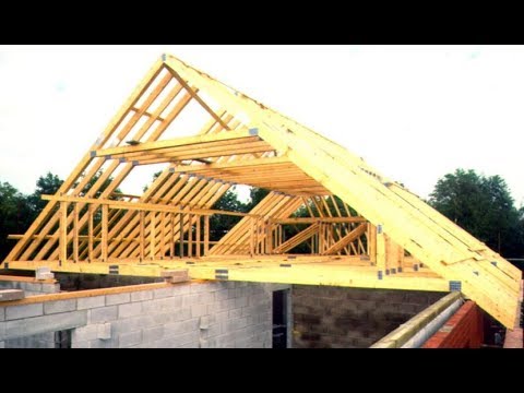 Установка стропил мансардной крыши