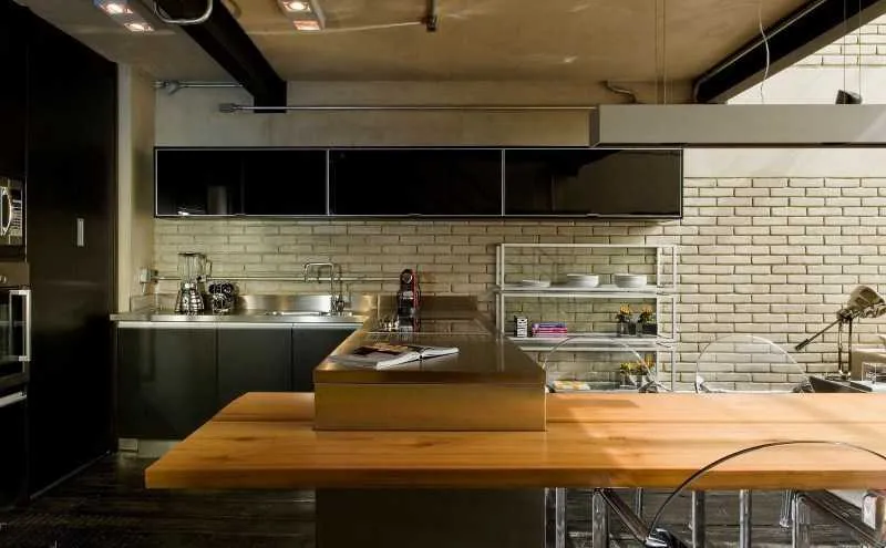 Кирпичная кухня - современные идеи оформления дизайна с кирпичной стеной (95 фото)