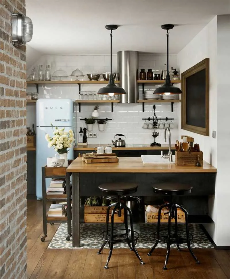 Кирпичная кухня - современные идеи оформления дизайна с кирпичной стеной (95 фото)