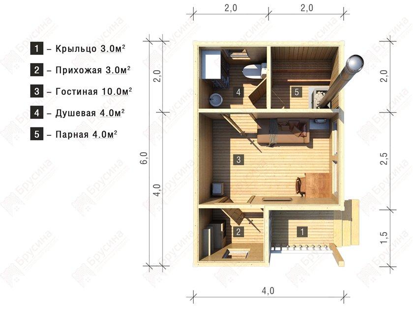 Баня из бруса под ключ с печкой