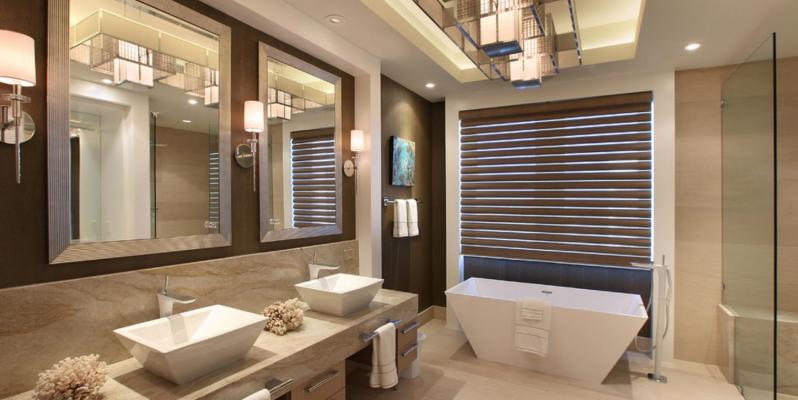Дизайн современной ванной комнаты: 100