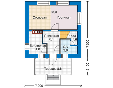 Проект дома из пеноблока 62-00 Проект дома из пеноблока 62-00