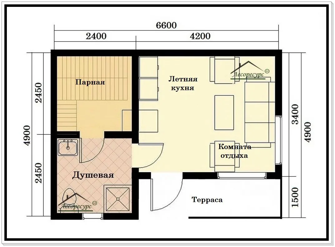 При проектировании бани нужно учесть, какие помещения и где будут располагаться