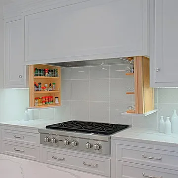 Spice rack in range hood