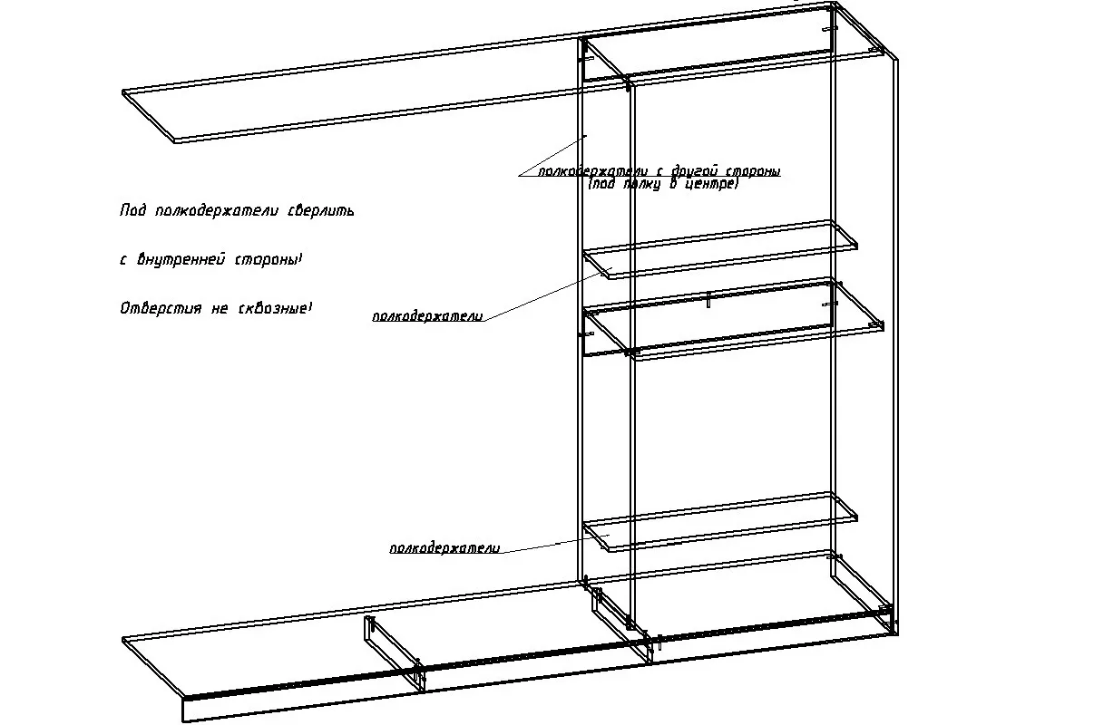 чертеж сборки шкафа, правая часть