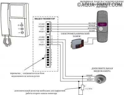 Схема подключения домофона Quantum QM-4HP