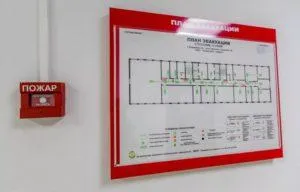 Информационные щиты помещают на стенах в фойе и коридорах План эвакуации при пожаре образец