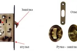 Схема дверного замка-защелки