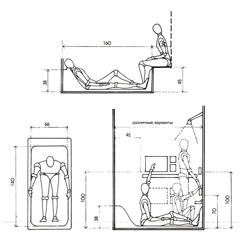 эргономика таблицы схемы ванной и душа