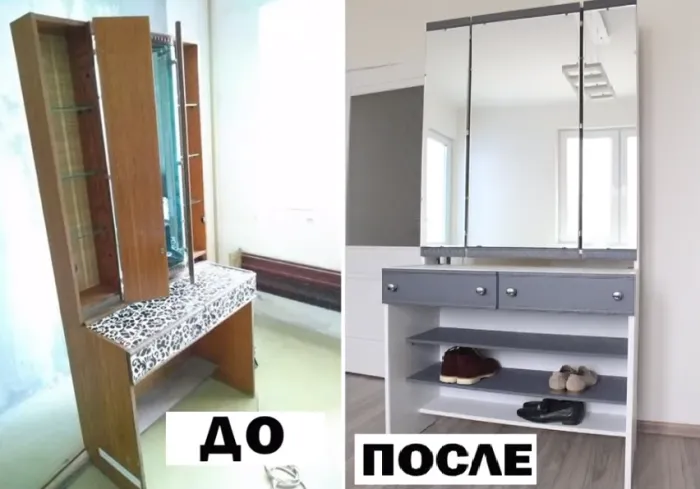 Советский трельяж превратили в оригинальную модель. | Фото: youtube.com.