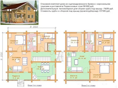 проект двухэтажного дома 9х9