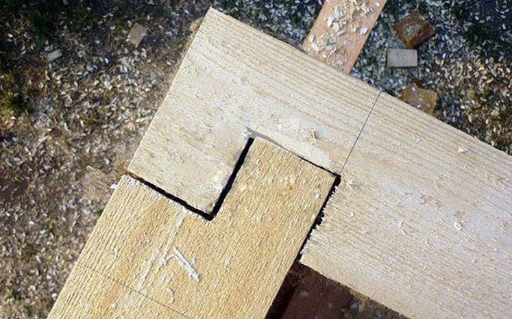 Угловое соединение бруса в Угловое соединение бруса в