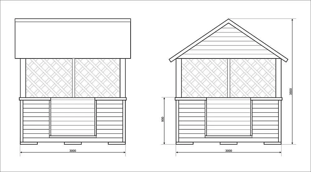 Чертёж беседки 3 на 3