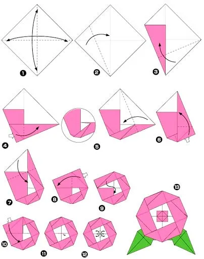 Оригами пион
