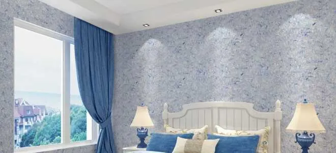 Оформление стен спальни жидкими обоями: дизайн интерьера