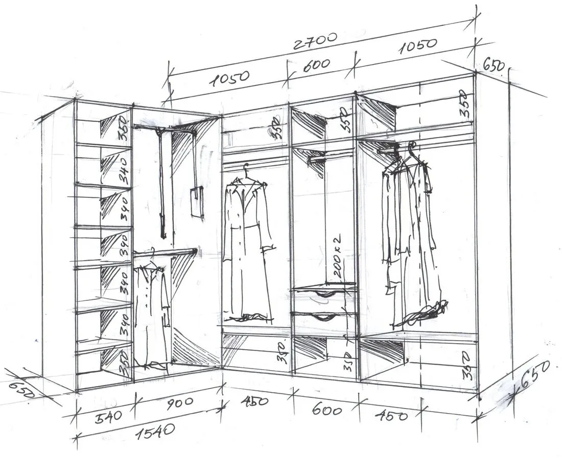 Гардеробная своими руками [70+ фото] — чертежи и схемы
