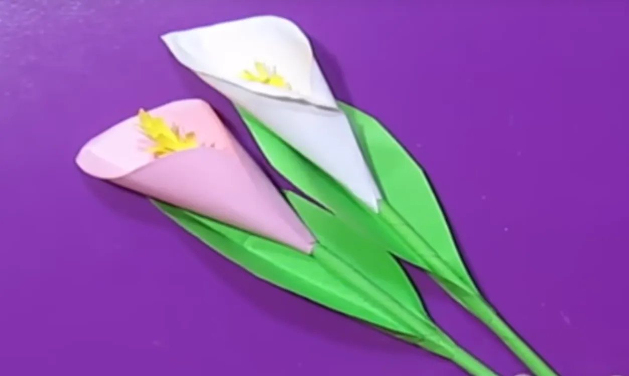 Цветы каллы из бумаги