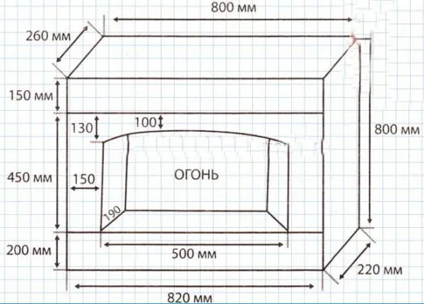 чертеж камина