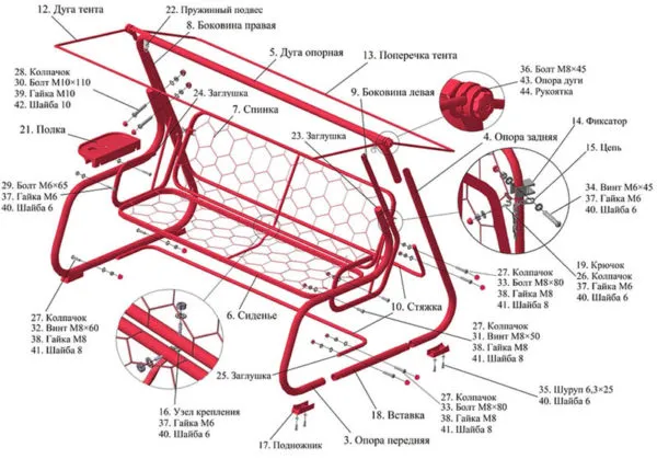 конструкция качелей