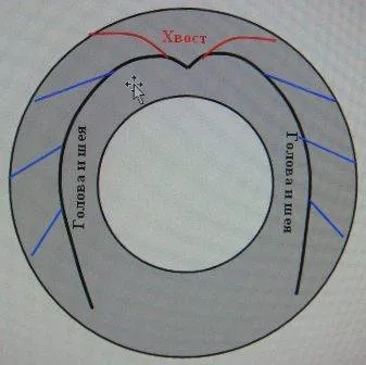 Схема изготовления лебедя из покрышки