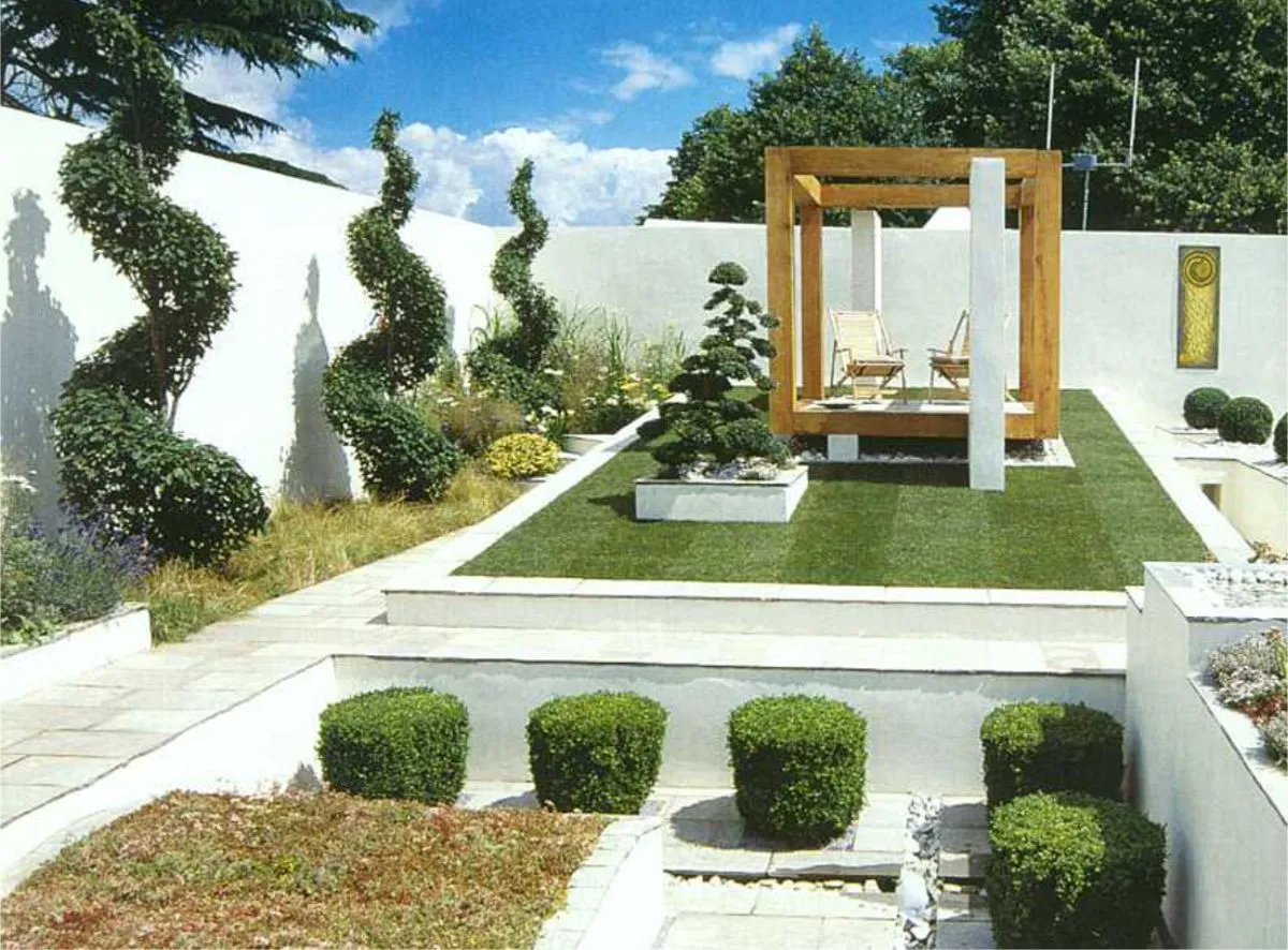 дизайн садового участка в минималистическом стиле 