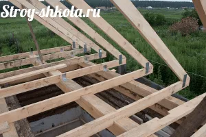 Пример крепления стропил