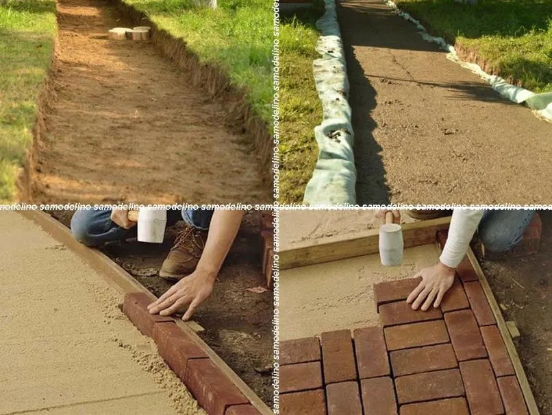 Мощение дорожки Мощение дорожки