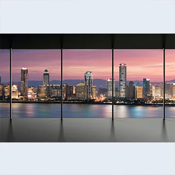 Фотообои Панорамное окно с видом на мегаполис