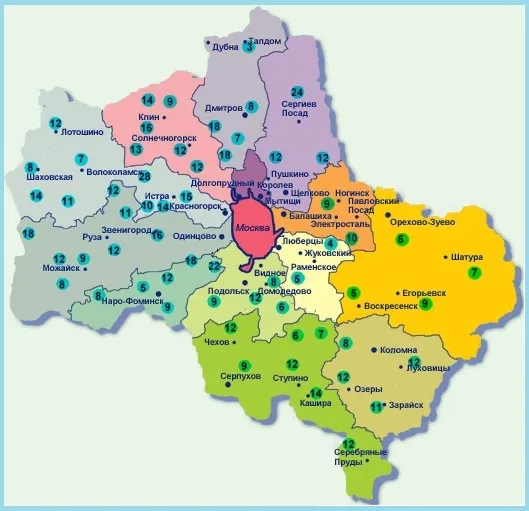 Карта глубин колодцев в Московской области