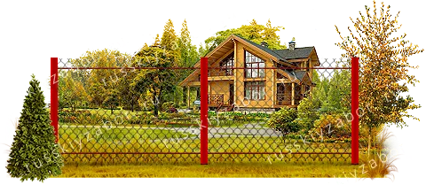 натяжной забор из сетки рабицы